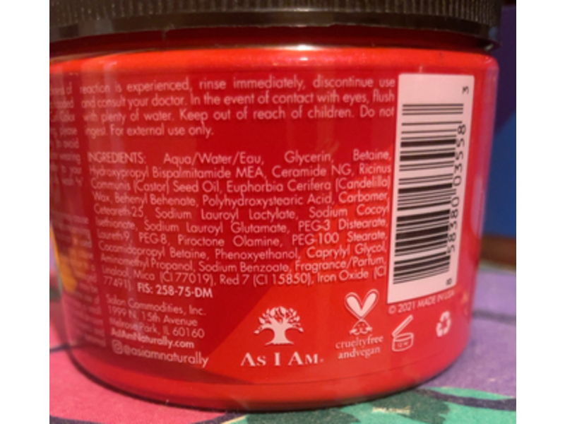 As I Am Curl Temporary Color, Hot Red, 6 oz/182 g