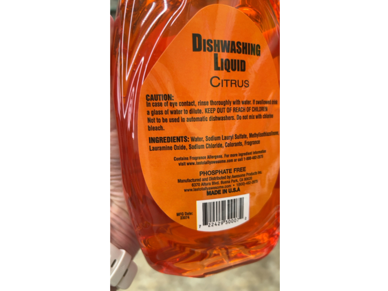 Awesome Ultra Deluxe Liquid Dish Detergent, Citrus, 30 fl oz/887 mL
