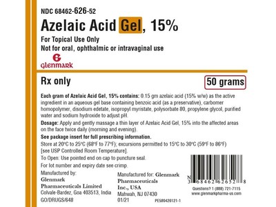 Azelaic Acid Gel 15%, 50 g, Glenmark (Rx)