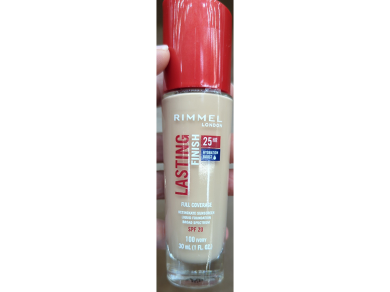 Rimmel London Lasting Finish Foundation, 100 Ivory, 1 fl oz/30 mL