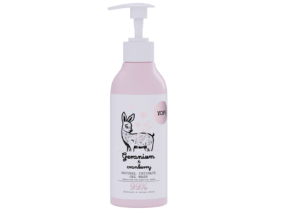 Yope Natural Intimate Gel Wash, Geranium & Cranberry, 10.1 fl oz/300 mL