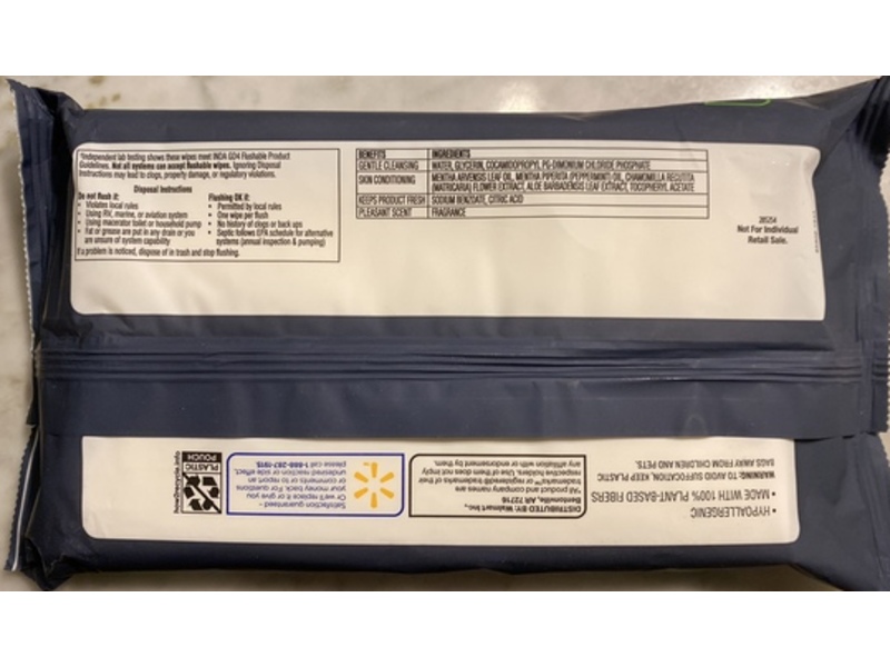 Equate Flushable Wipes, Fragrance Free, Pack Of 48, 3 Packs