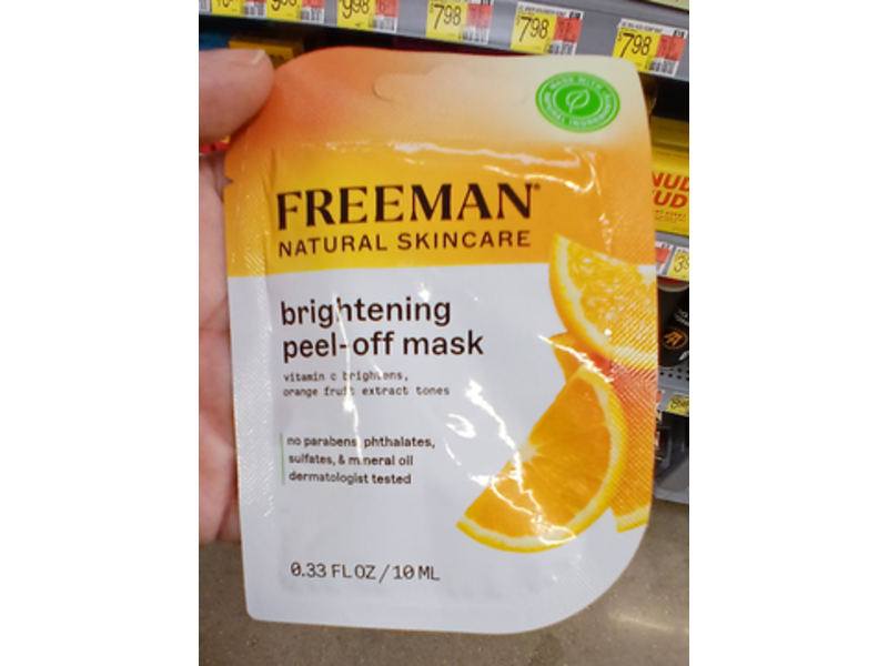 Freeman Brightening Peel-Off Mask, Vitamin C + Orange Fruit Extract, 0.33 fl oz/10 mL