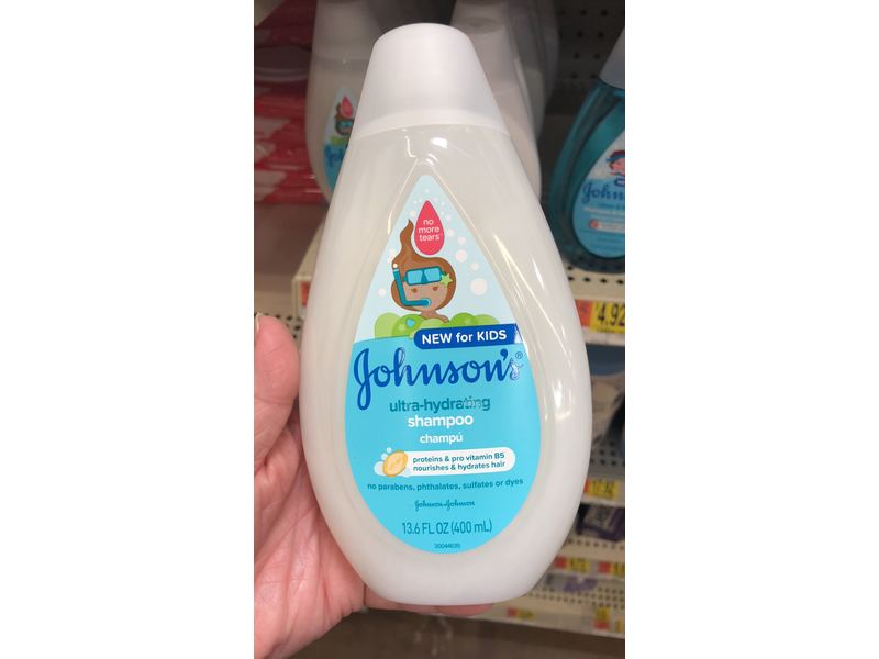 Johnson's Baby Ultra-Hydrating Tear-Free Kids Shampoo with Pro-Vitamin B5, Sulfate-Free, 13.6 fl. oz.