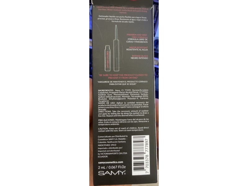 Samy Catfight Eyeliner Pencil, Black, 0.067 fl oz/2 mL