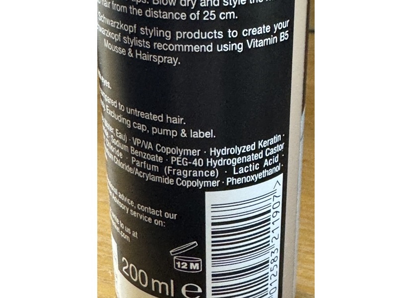 Schwarzkopf Volume Blow-Dry Spray, Vitamin B5, 200 mL