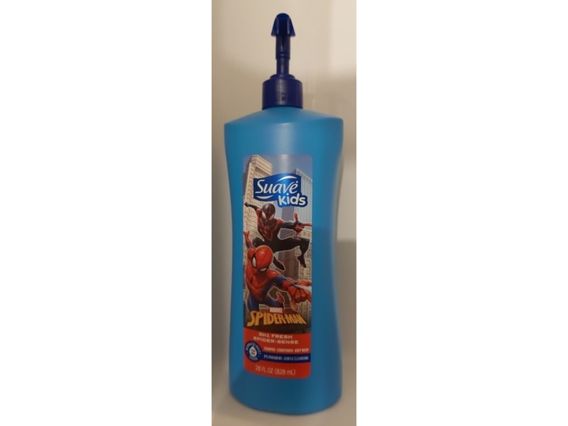 Suave Kids' Spider-Man 3-In-1 Shampoo + Conditioner + Body Wash, 28 fl oz/828 mL
