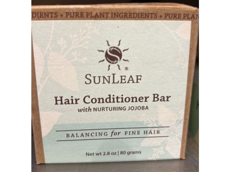 SunLeaf Hair Conditioner Bar, Nuturing Jojoba, 2.8 oz/80 g