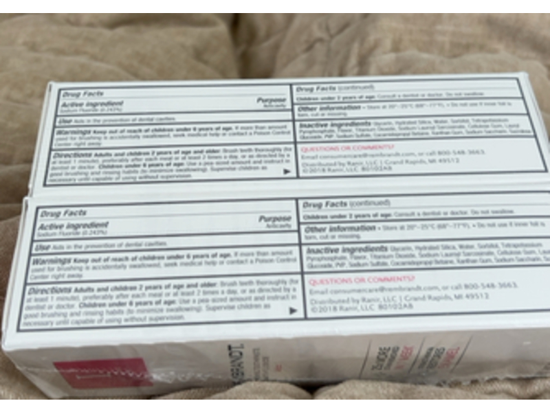 Rembrandt Intense Stain Whitening Toothpaste, Fluoride, 3.5 oz, Pack Of 2