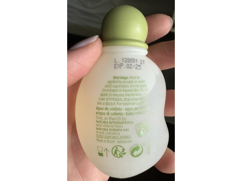 Natura Mamae E Bebe Baby Cologne, 1.6 fl oz/50 mL