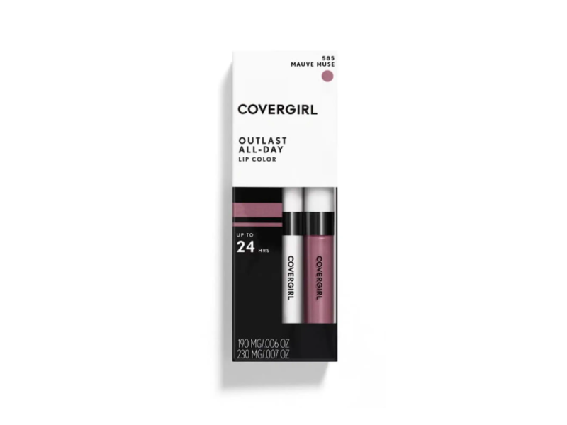 CoverGirl Outlast All-Day Lip Color & Topcoat, 585 Mauve Muse, 0.06 fl oz