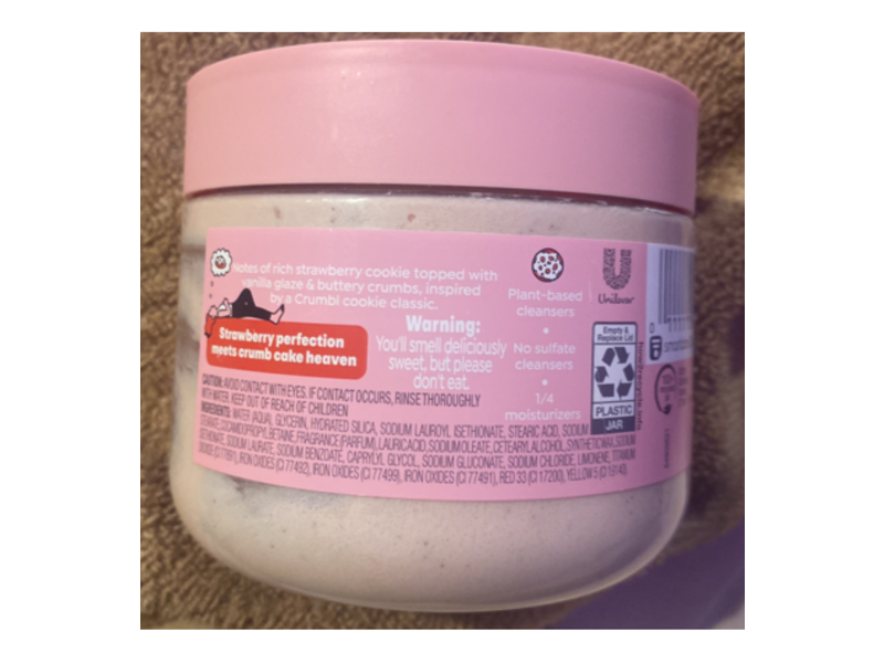 Dove Crumbl Moisturizing Body Scrub, Strawberry Crumb Cake, 15 oz