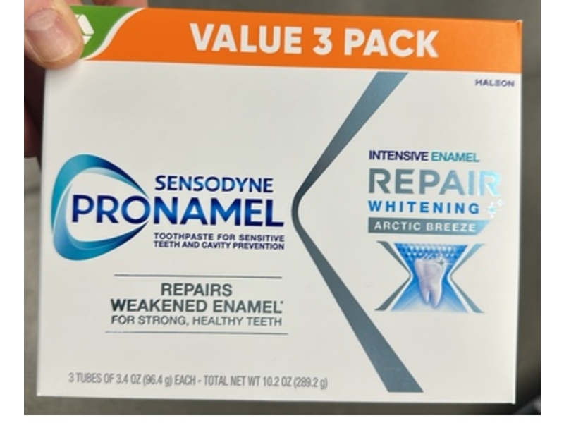 Sensodyne Pronamel Intensive Enamel Repair Whitening Toothpaste, Arctic Breeze, 3.4 oz/96.4 g, 3 Pack