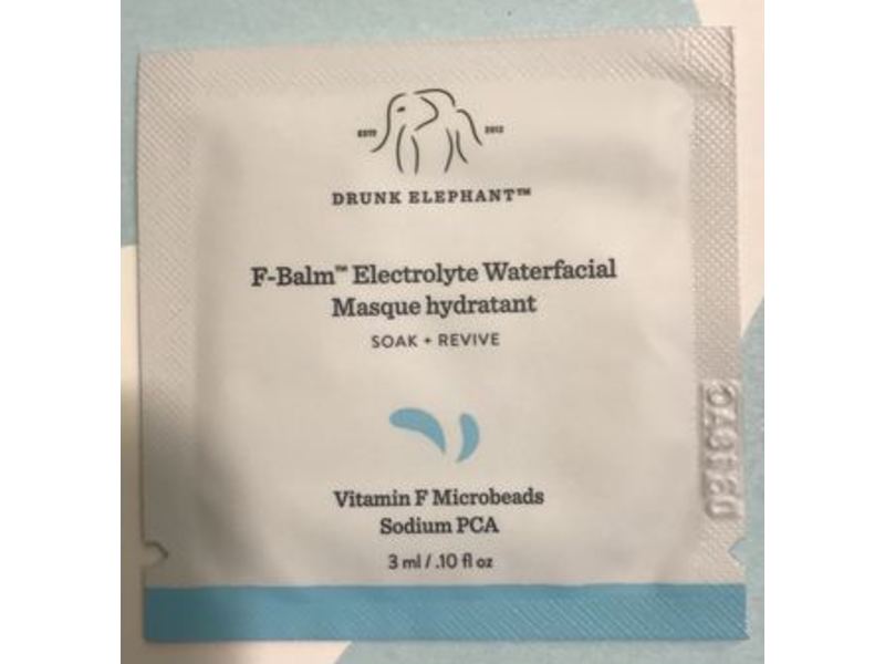 Drunk Elephant F-Balm Electrolyte Waterfacial Masque, 0.10 fl oz/3 mL