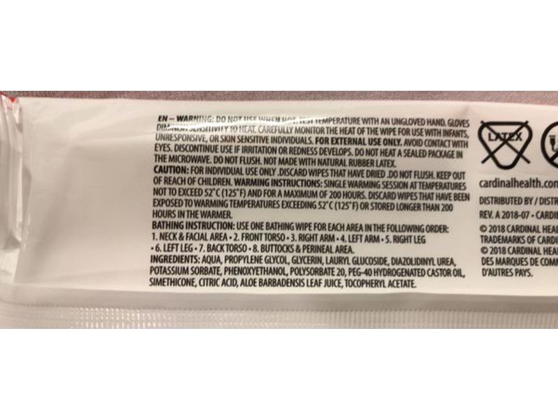 Cardinal Health Bathing Wipes, Fragrance Free