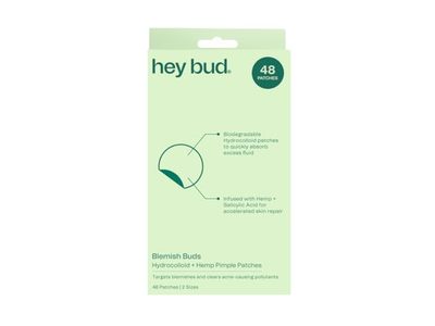 Hey Bud Pimple Patches, Hydrocolloid + Hemp, 48 Count