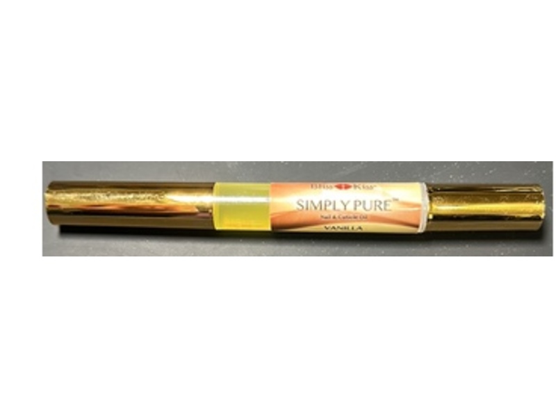 Bliss Kiss Simply Pure Nail & Cuticle Oil, Vanilla, 0.068 fl oz/2 mL