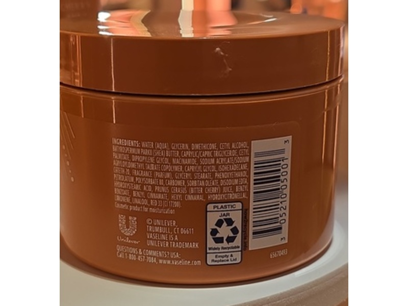 Vaseline Cheeryaura Whipped Body Cream, Sweet Cherry Scent, 8 oz/237 g