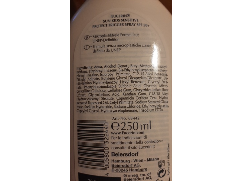 Eucerin Sun Protection Kids Sensitive Protect Trigger Spray, SPF 50+, 250 mL