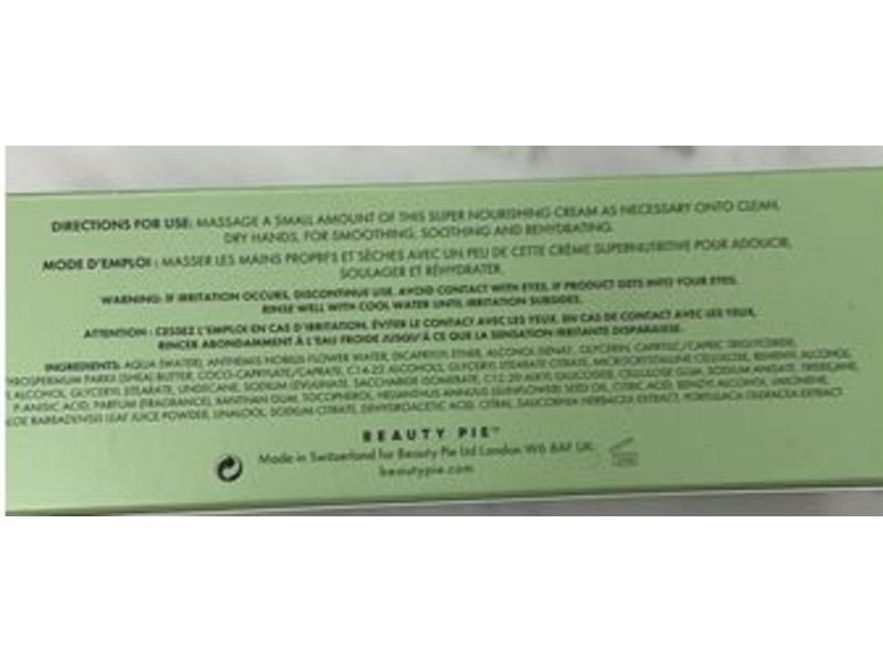 Beauty Pie Plantastic Nourshing Hand Cream, Shea Butter, 2.5 fl oz