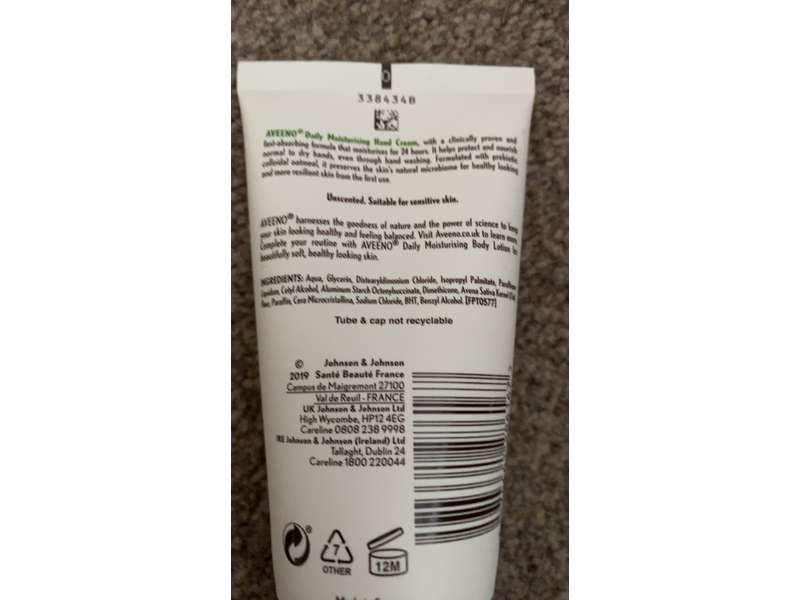 Aveeno Daily Moisturizing Hand Cream, Unscented, 75 mL
