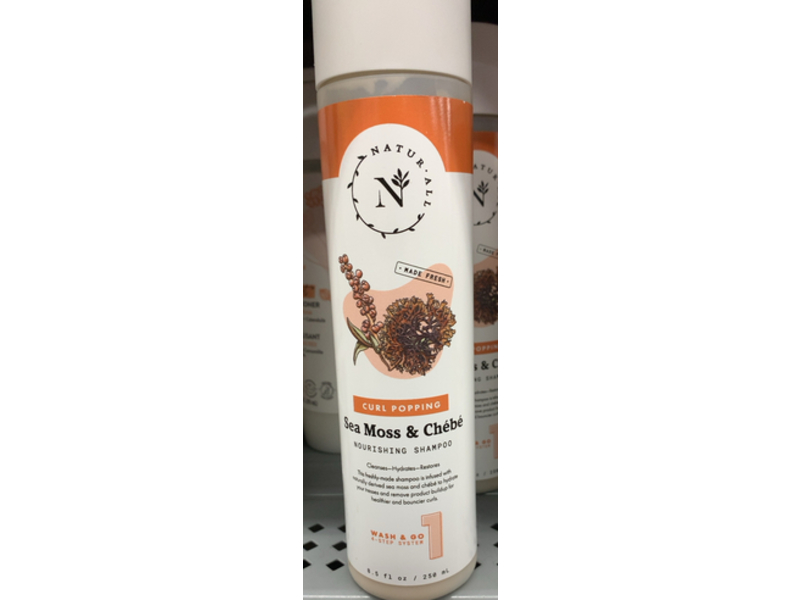 Naturall Wash & Go Shampoo, Sea Moss & Chebe, 8.5 fl oz/250 mL