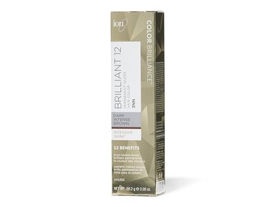 ion Brilliant 12 Permanent Gloss Hair Color, Dark Intense Brown, 2.05 oz/58.2 g