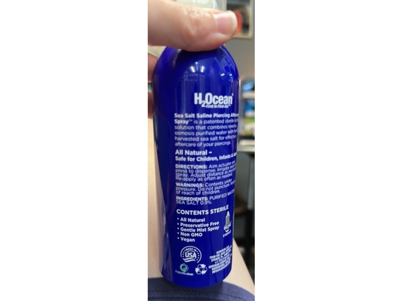H2 Ocean Sea Salt Body Piercing Spray, 6 fl oz/177 mL