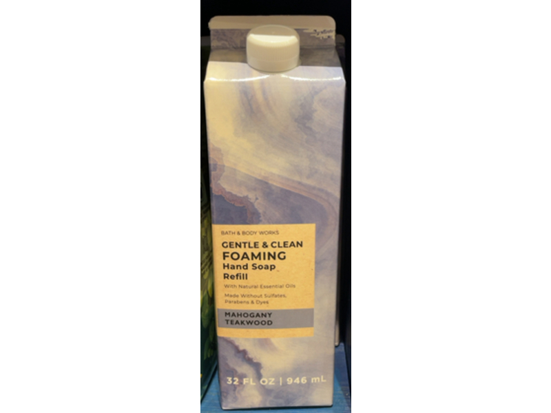 Bath & Body Works Gentle & Clean Foaming Hand Soap, Mahogany Teakwood, 32 fl oz/946 mL
