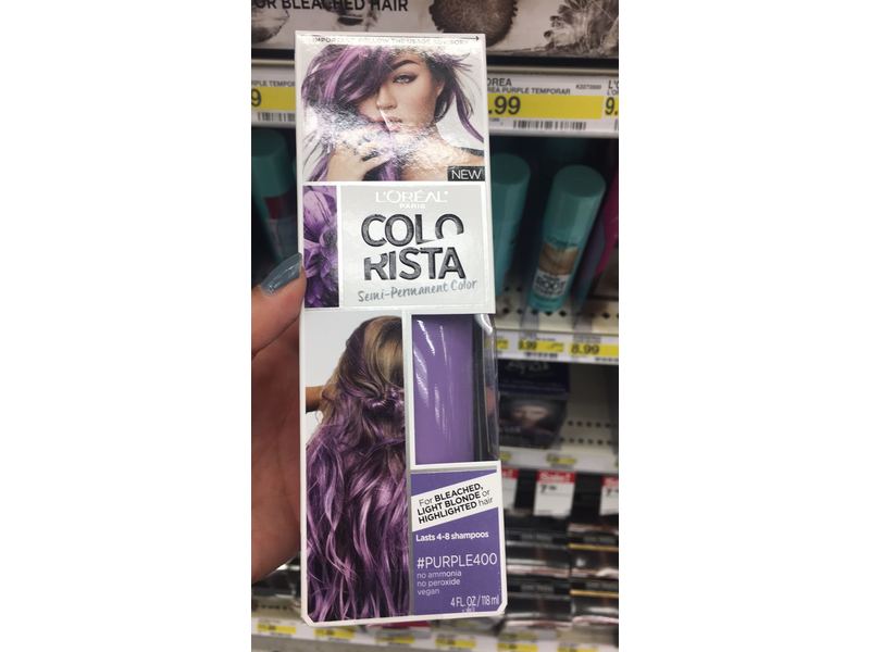 L'Oreal Paris Colorista Semi-Permanent Color, Purple 400, 4 fl oz/118 mL.