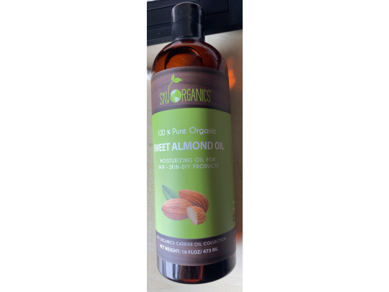 Sky Organics 100% Pure Organic Sweet Almond Oil, 16 fl oz/473 mL