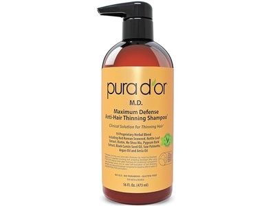 Pura D'or M.D. Maximum Defense Anti Hair-Thinning Shampoo, 16 fl oz/473 mL