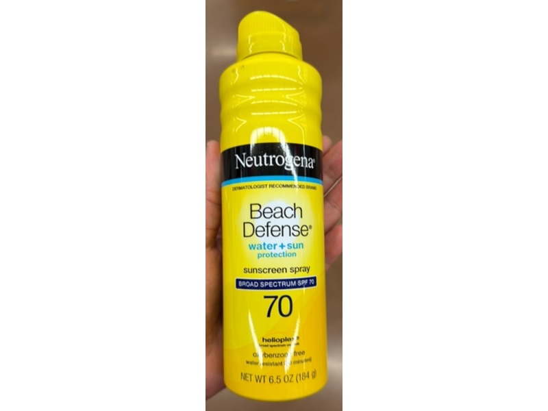 Neutrogena Beach Defense Water And Sun Protection Sunscreen Spray, SPF 70, 6.5 oz/184 g