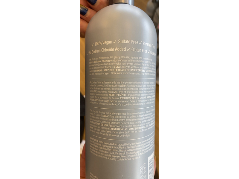 Abba Pure Moisture Shampoo, Olive & Peppermint Oil, 32 fl oz/946 mL