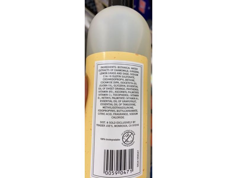 Trader Joe's Refresh Citrus Body Wash With Vitamin C, 16 fl oz/473 mL