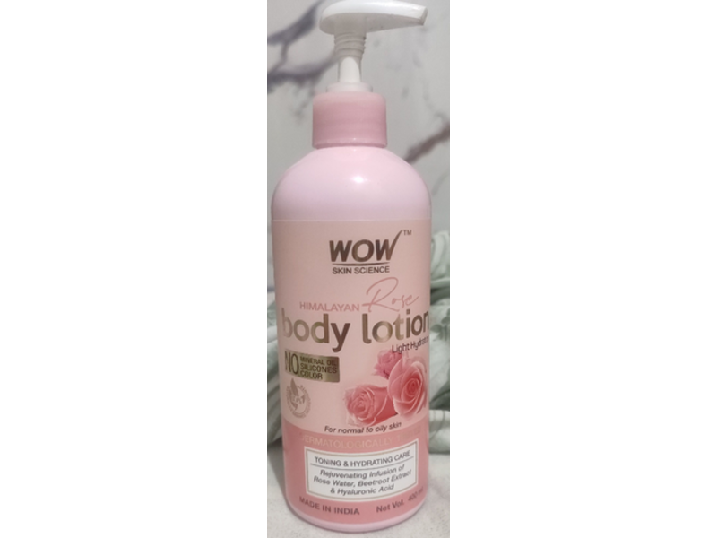 Wow Skin Science Himalayan Rose Body Lotion, Toning & Hydrating Care, 400 mL