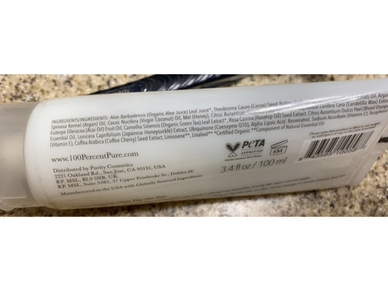 100% Pure Creamy Cleanser, Argan Oil, 3.4 fl oz/100 mL