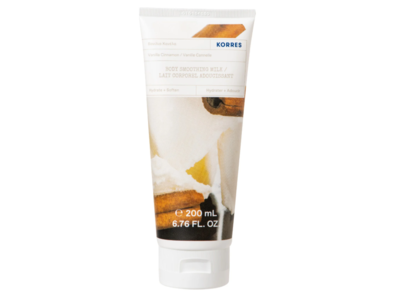 Korres Hydrate + Soften Body Smoothing Milk, Vanilla Cinnamon, 6.76 fl oz/200 mL