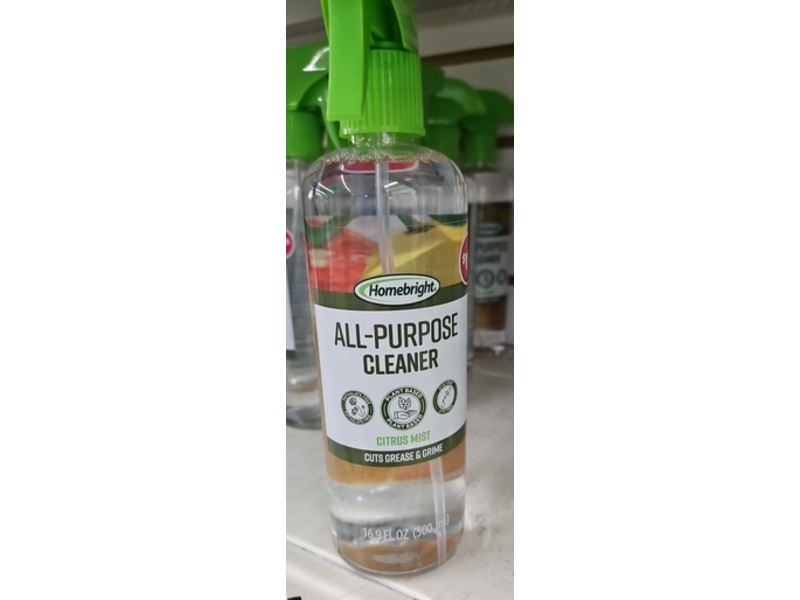 Homebright All-Purpose Cleaner, Citrus Mist, 16.9 fl oz/500 mL