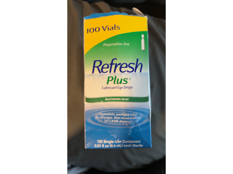 Refresh Plus Lubricant Eye Drops, 0.01 fl oz/0.4 mL, 100 Count