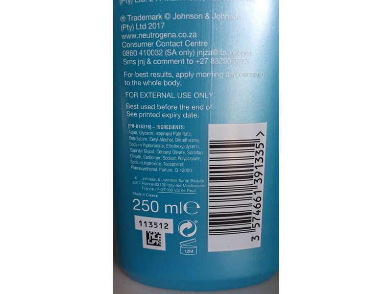 Neutrogena Hydro Boost Body Gel Cream, 250 mL