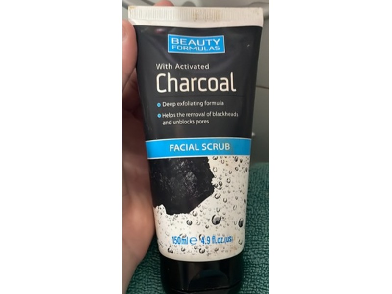 Beauty Formulas Facial Scrub, Charcoal, 4.9 fl oz/150 mL