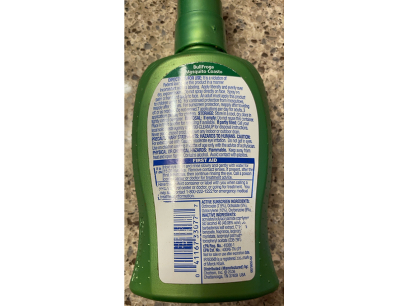 Bull Frog Mosquito Coast Sunblock Insect Repellent, SPF 30, 4.7 fl oz/138.9 mL