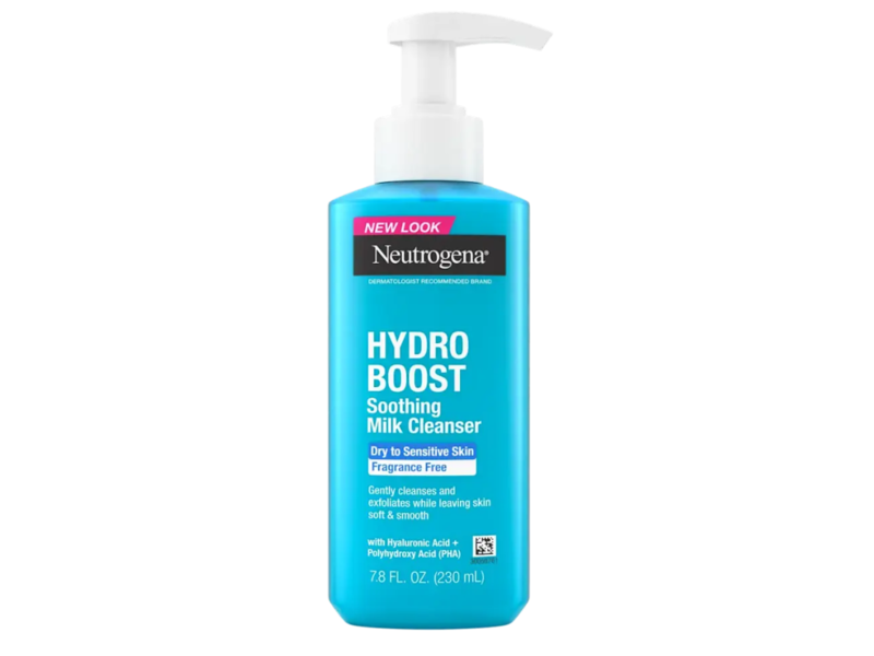 Neutrogena Hydro Boost Soothing Milk Cleanser, Fragrance Free, 7.8 fl oz/230 mL