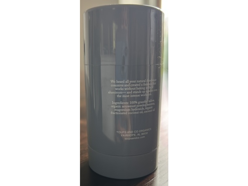 Toups & Co Organics Natural Deodorant, Unscented, 2.5 oz