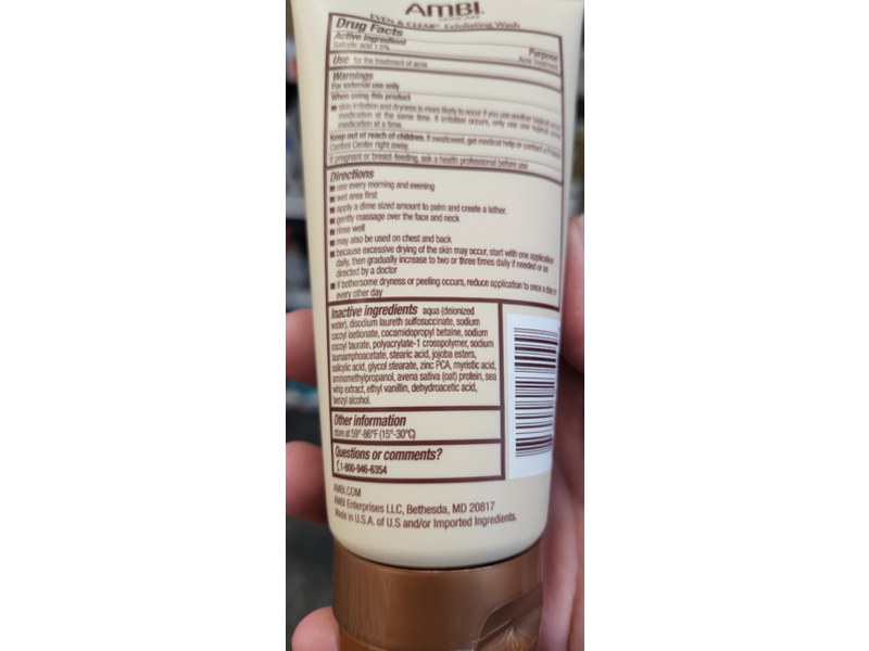 Ambi Skincare Even & Clear Exfoliating Wash, Oat, Sea Whip, 5 oz/141 g