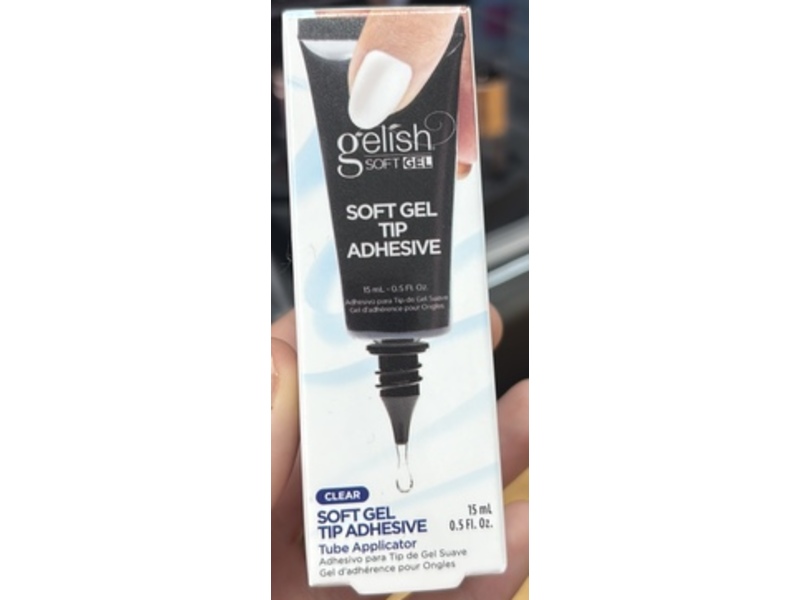 Gelish Soft Gel Tip Adhesive, Clear, 0.5 fl oz/ 15 mL