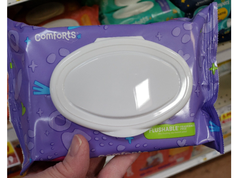 Comforts Flushable Toddler Wipes, 50 Count