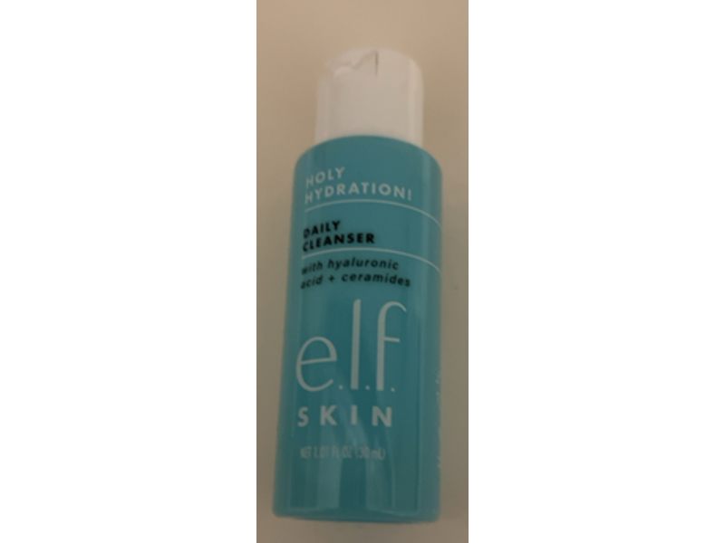 e.l.f. Holy Hydration! Daily Cleanser, Hyaluronic Acid + Ceramides, 1.01 fl oz/30 mL