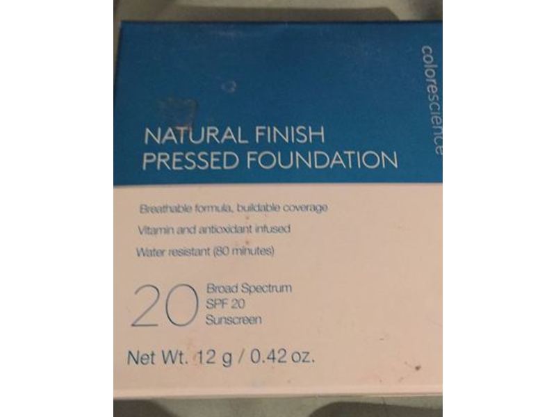 Colorescience Natural Finish Pressed Foundation, SPF 20, Light Beige, 0.42 oz/12 g